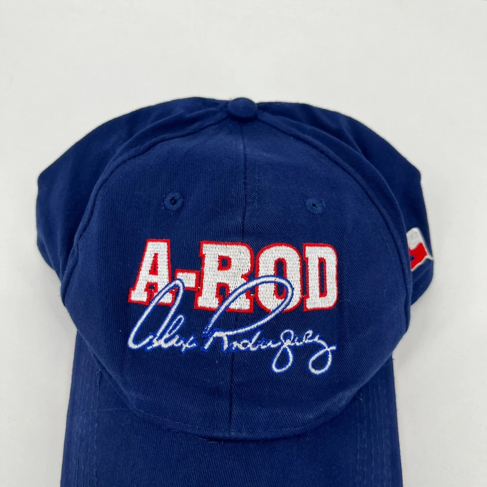 A-Rod Alex Rodriguez Strapback Hat Adult One Size Blue Texas Rangers Vtg Fox - Image 3 of 4