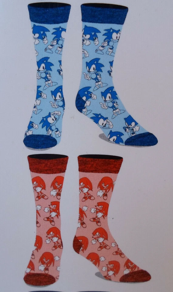 Sonic the Hedgehog Socks 6 Pair CREW SOCKS SIZE 8-12 Bioworld Mens size 8-12 - Image 4 of 4