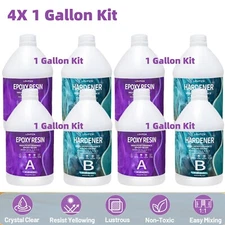 LOVFEN Clear Epoxy Resin 4X 1 Gallon Kit - DIY Craft Tumbler Painting Coating