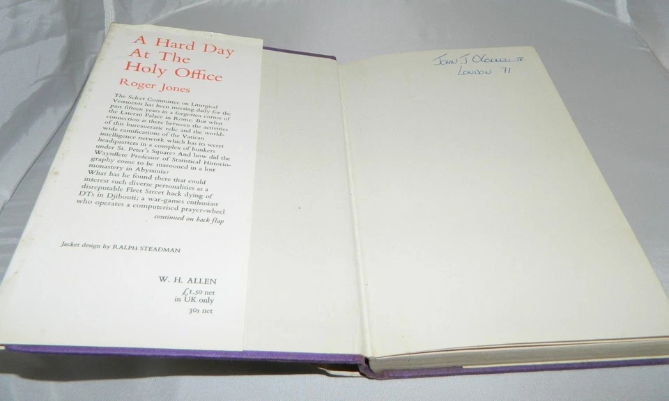 Rare VTG Book A Hard Day at the Holy Office by Roger Jones 1970 Hardcover 1st Ed - Image 3 of 4