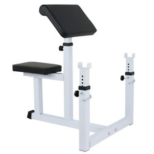 Preacher Curl Bench Adjustable Arm Curl Weight Bench Isolated Barbell Dumbbell