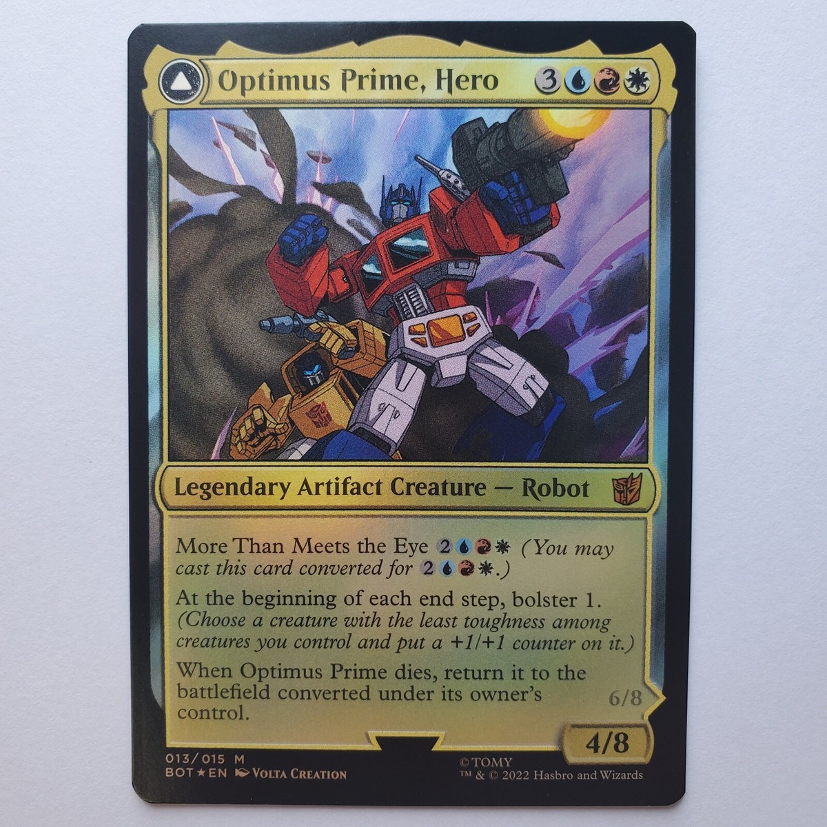 optimus prime hero mtg card FOIL MISPRINT STAMP OPTIMUS PRIME, HERO UNIVERSES BEYOND: TRANSFORMERS MTG