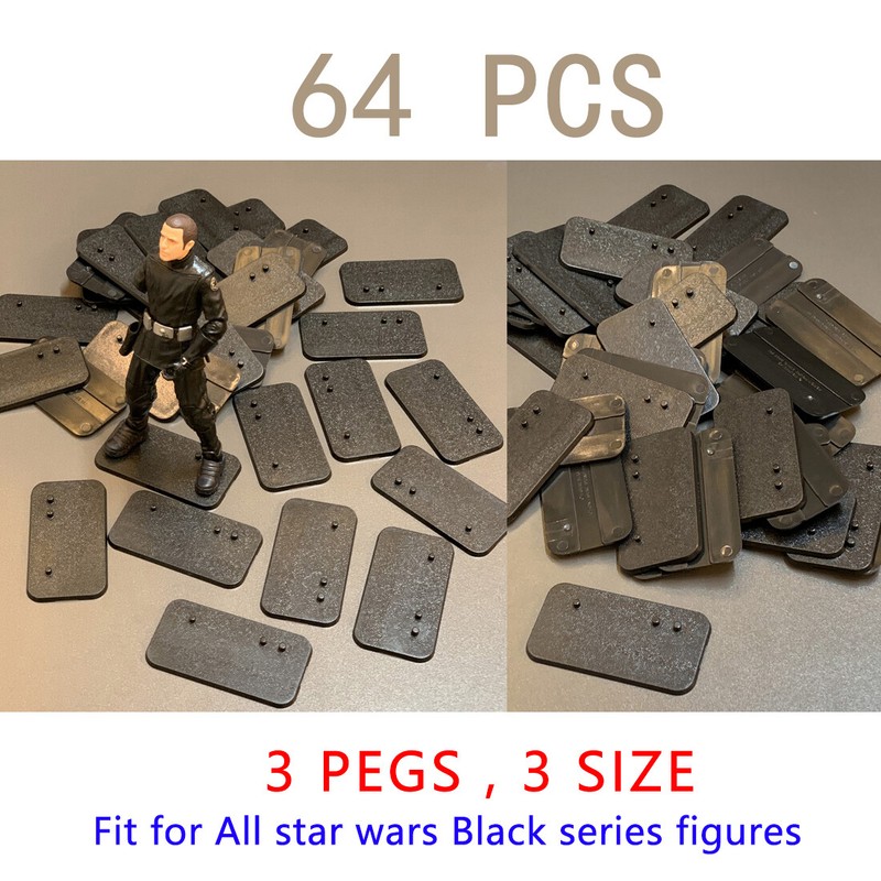 64x Multi-peg Star Wars Black Series 6 inch Figure Display Stands Base toy BLACK