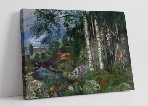 NIKOLAI ASTRUP, FOXGLOVES -CANVAS WALL ARTWORK PIC PRINT
