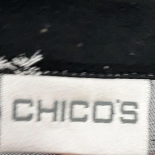 Chico's Blazer Single Breasted 2 Black Satin Embroidered Japanese Garden - Picture 6 of 12