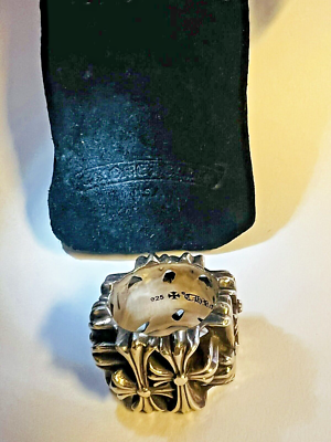 CHROME HEARTS Cemetery Cross Square Ring w/ original Velvet CHROME HEARTS Cemetery Cross Square Ring w/ original Velvet