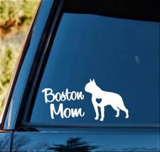 Boston Mom Terrier Dog Decal Sticker B1155 for Car Window Pet Gift Accessory Art