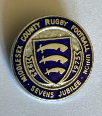 MIDDLESEX COUNTY RFU SEVENS JUBILEE 1925 - 1975 RUGBY LAPEL BADGE | eBay