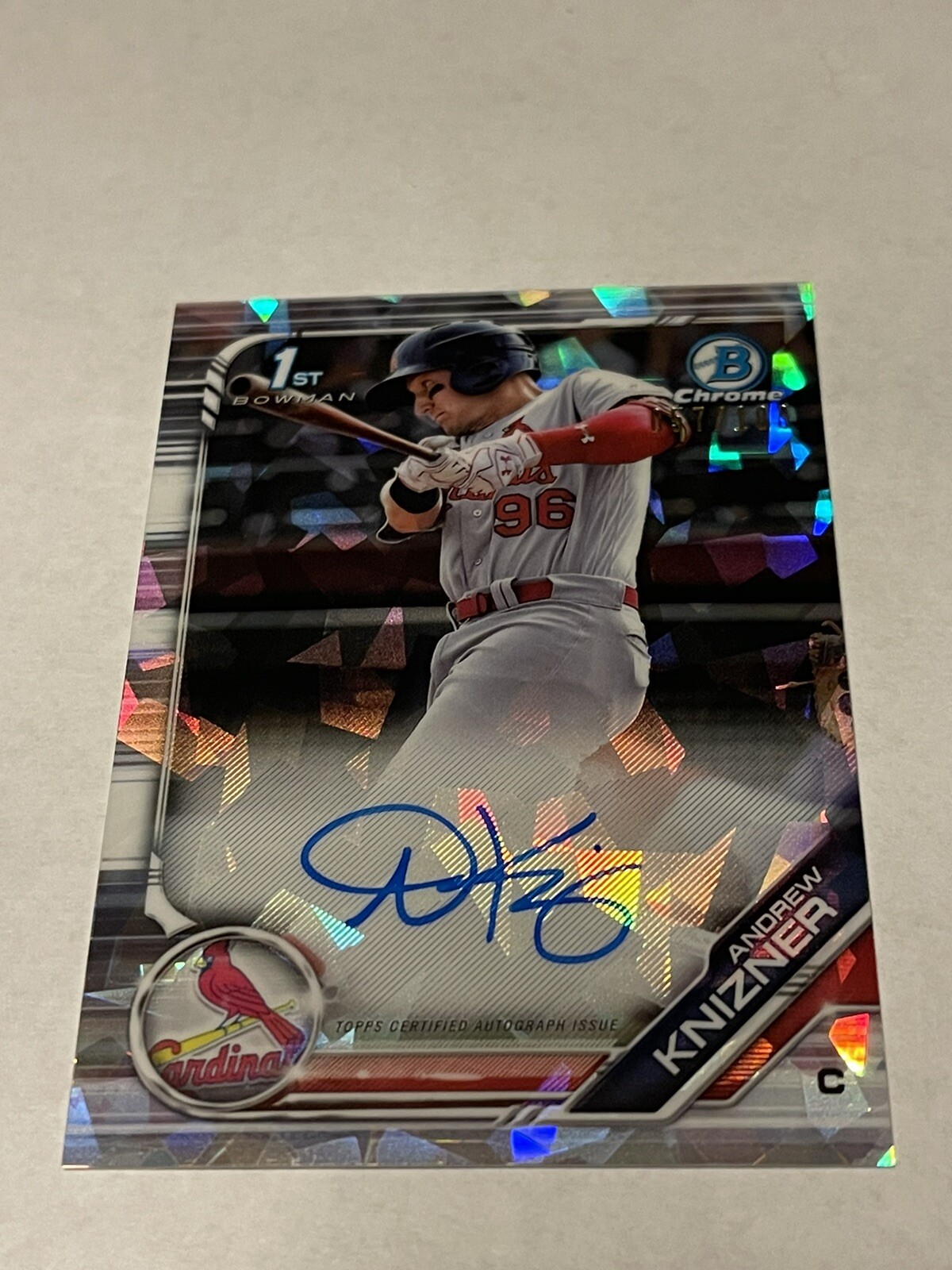 2019 Bowman Chrome Atomic Refractor Auto Andrew Knizner #CPA-AK 057/100!