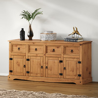 Corona Sideboard Large 4 Door 4 Drawer Solid Wood Pine Wooden Cabinet Mercers®