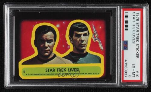 1976 Star Trek Stickers Captain Kirk William Shatner Leonard Nimoy PSA 6 0hy6 - Afbeelding 1 van 3