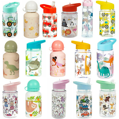 Kinder Kinder Pause Mittagessen Kindergarten Kaltgetränke Wasser Milch Flasche & Strohhalm 