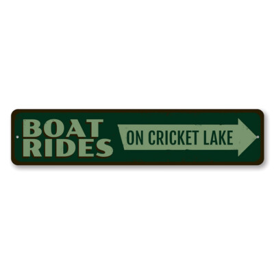 Boay Ride Sign Boat Rides Sign, Personalized Boat House Sign, Directional Arrow Metal ...
