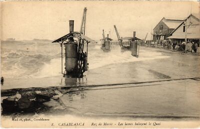 CPA AK MAROC CASABLANCA Raz de Maree - Les Lames Balayent le Quai (1359942)
