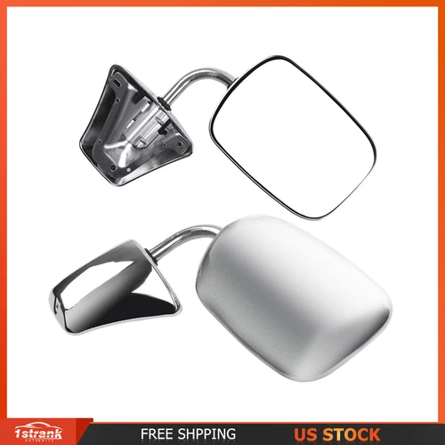 Chrome Manual Fold Side View Mirrors LH & RH Set For 1973-1986 Chevy GMC Truck