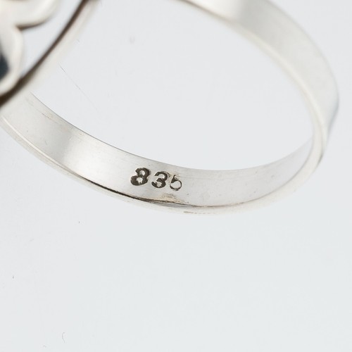 Silberring Blauer Stein 835er Silber 4,11 g 55 (17,5 mm Ø) - Bild 4 von 4