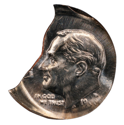 Rare 1999-P Roosevelt Dime Struck Off Center on Double Clip Lot:SG27