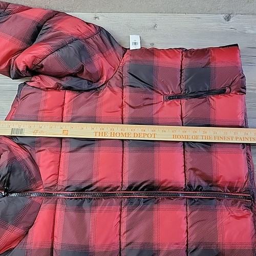 Old Navy Womens Puffer Jacket XXL Tall Water Resistant Red Coat Zipper Front - Picture 9 of 13