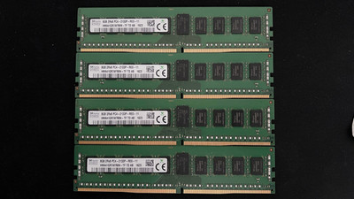4 x SK Hynix HMA41GR7AFR8N-TF 8GB DDR4 ECC Reg.  - DDR4-2133P CL15 - (32GB Kit)