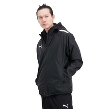 Puma Team Liga 25 All Weather Jacket Mens SZ S Black White Windbreaker Full Zip