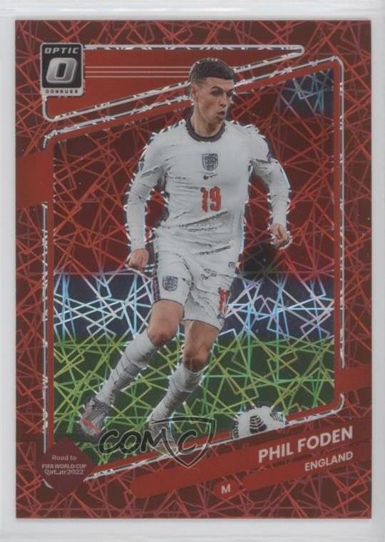 2021-22 Panini Donruss Road to Qatar Optic Red Velocity Prizm Phil Foden #53 1u6