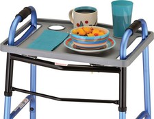 NOVA Walker Tray, Food Tray with 2 Cup Holders for Folding Walker, Fits on Most