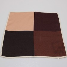 Roda NWT Wool / Silk Blend Pocket Square In Browns / Tan Colorblock