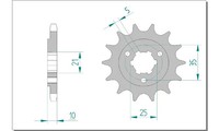 Ritzel Teilung 525 ZäHne 15 Ritzel Vorne Afam 22602-15