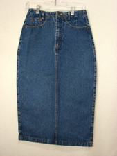 Vtg Gap Work Force Long Denim Maxi Skirt Blue Jean Size 9/10 Cotton US Made Boho