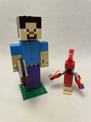 LEGO Minecraft 21148 Steve BigFig with Parrot 100% Complete But No Manual 2019