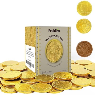 40 Luxurious Milk Chocolate Coins - Nut-Free Belgian Chocolate Holiday Treat