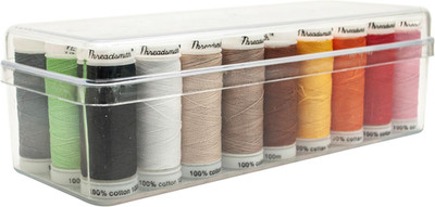 Threadsmith - 50 WT Cotton Thread Set   27 Spools, 100 Meters Each   3-Ply Merce