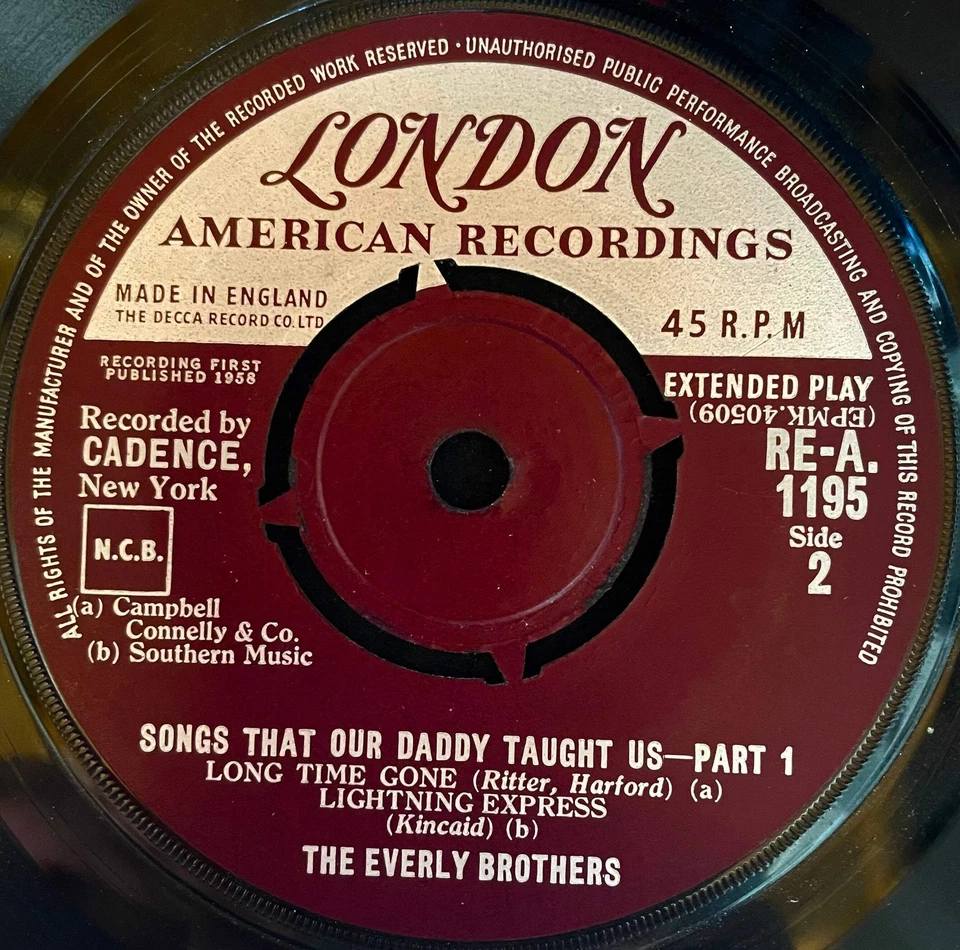The Everly Brothers – Songs That Our Daddy Taught Us - Part 1 - USED Vinyl 7" EP - Image 2 of 3
