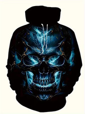 Electric Blue Lightning, Gothic 3D All Over Print Hoodie