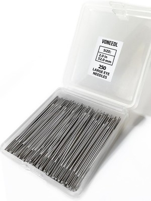VONEEDL 250 Large Eye Sharp Needles - Easy to Thread Needles in Convenient St...