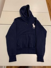 Vintage Polo Ralph Lauren Hoodie Small Navy Big Pony Fleece Heritage Preppy Y2K