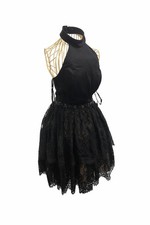 Black Lace Halter Dress UK 12 Designer Sherri Hill 50634 Party Occasion NWT