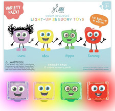 Glo Pals Water-Activated Light-Up Cubes for Sensory Play   12 Pack