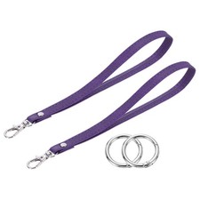 2 Pcs Wristlet Strap, PU Keychain Hand Strap with Circle Ring, Purple