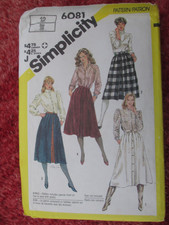 Sewing Pattern Pleated Button Front Fastening Skirt  Simplicity 6081 12 