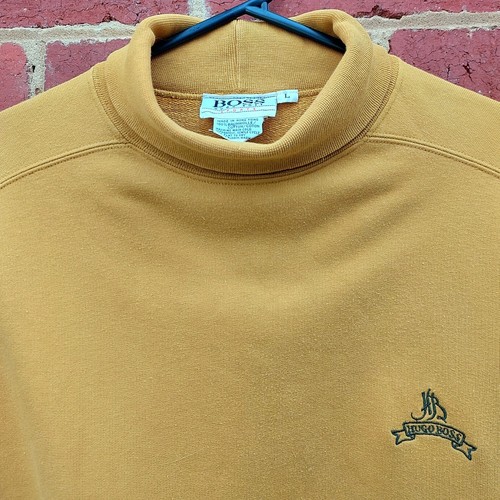 RARE Vintage 80s 90s HUGO BOSS SPORTS Cotton Sweat Sweater Fleece Jumper - Large - Picture 2 of 4