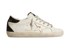 Zapatillas Golden Goose Superstar blancas platino negro brillo nuevas en caja 37 EE. UU. 7