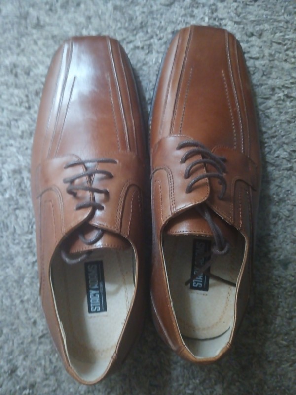 Stacy Adams Mens Size 9 M Dress Shoes 23274-03 Cognac Brown Leather Lace up