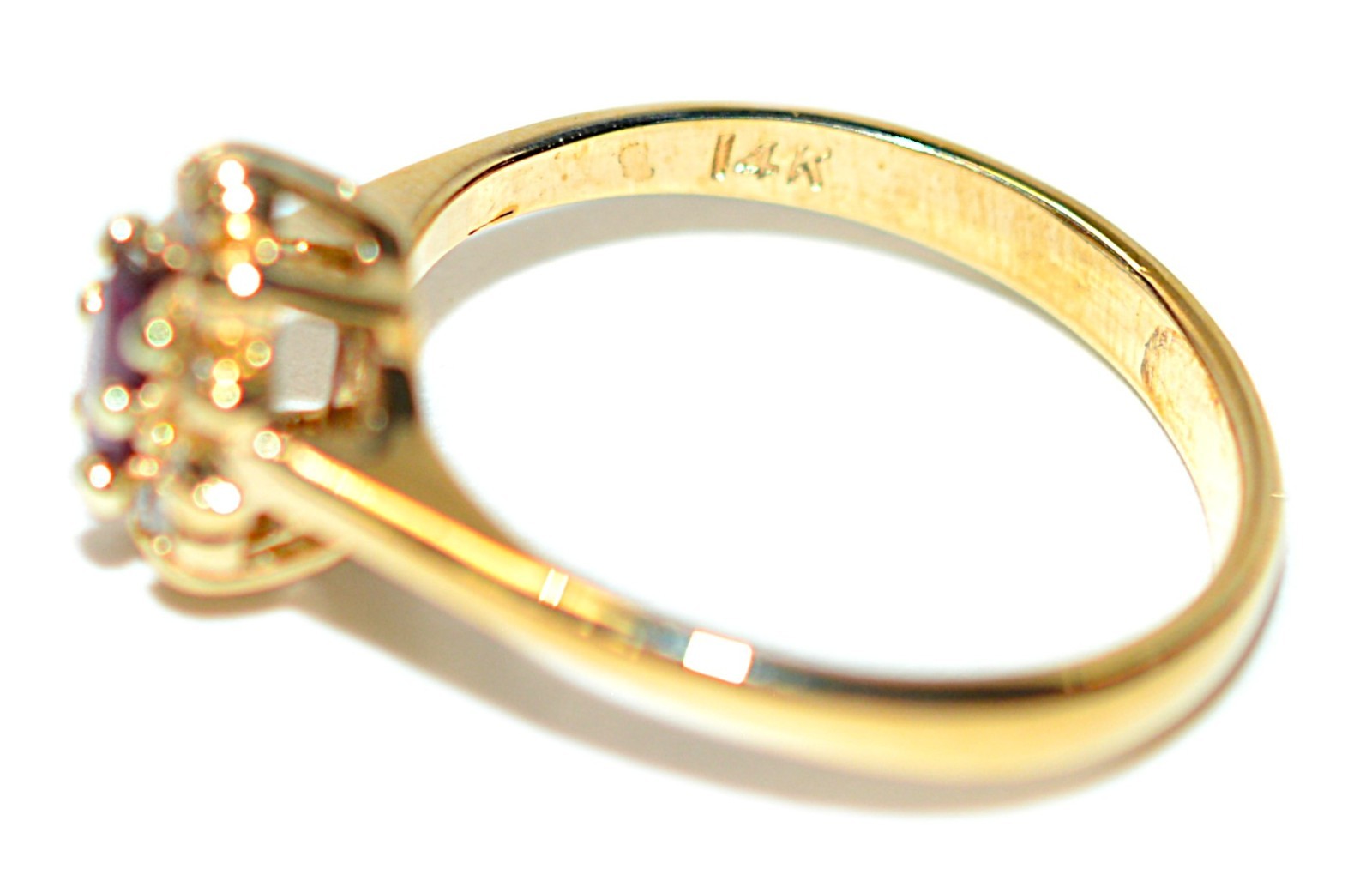 Natural Ruby & Diamond Ring 14K Solid Gold .36tcw… - image 6