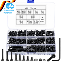 460 Stk M5 Zylinderschrauben Muttern Set, Innensechskant Schrauben, Sechskantsch