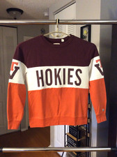 Virginia Tech Hokies Maroon and Orange Sweatshirt Adult Extra Small XS