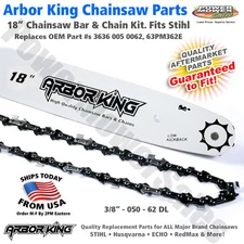 18” Chainsaw Bar & Chain Combo 3/8 .050 62 DL Husqvarna 576936562