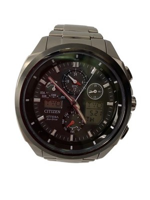 CITIZEN Solar Watch Digital Analog Titanium BLK SLV Titanium U680 T015611 From J