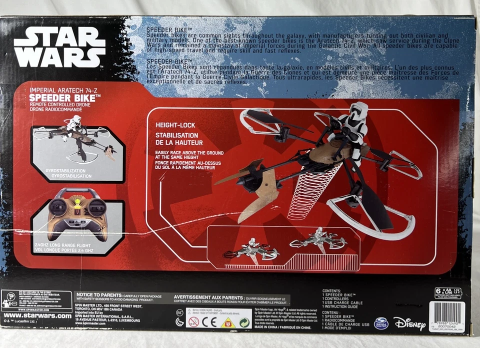 Star Wars Air Hogs Imperial Aratech 74-Z Speeder Bike Remote Controlled Drone RC - Image 4 of 4