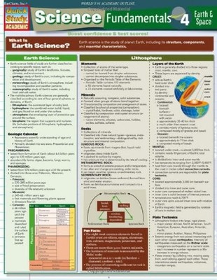 SCIENCE FUNDAMENTALS 4 EARTH & SPACE (QUICKSTUDY: By Inc. Barcharts *Excellent*
